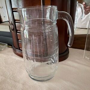 Anchor Hocking Vintage Glass Pitcher, Checkerboard Imprint, 2 Quart, Col…